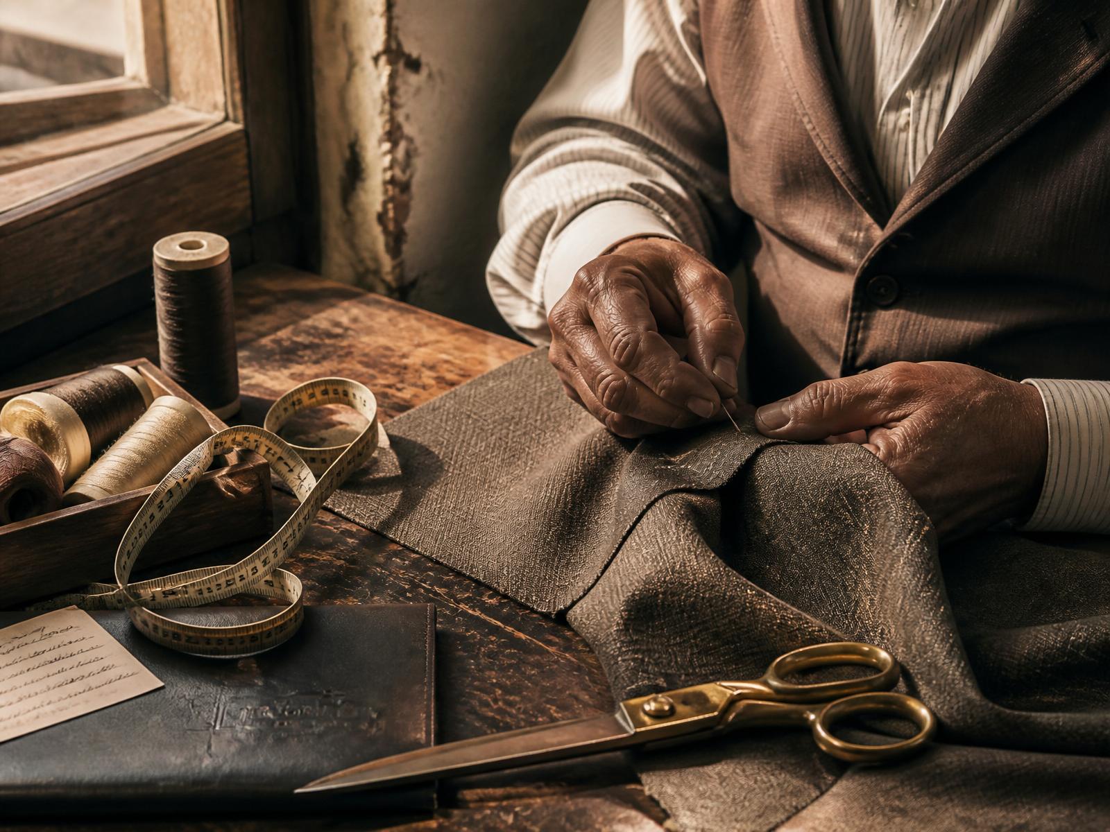 Manos de sastre en un atelier de Guanajuato