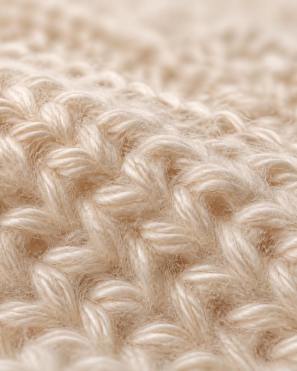 Macro de cashmere natural con luz rasante